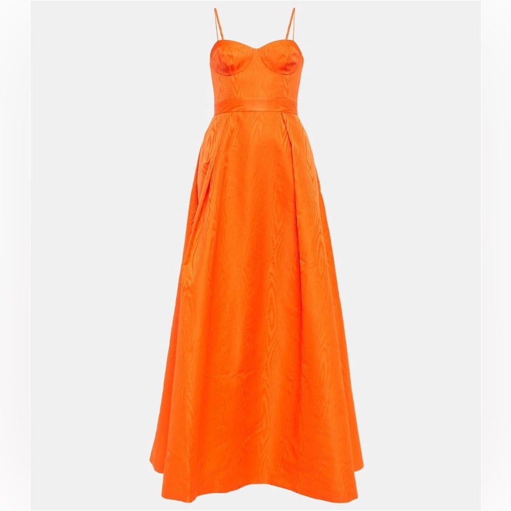 NWT $780 Rebecca Vallance Carmelita a-line gown in orange